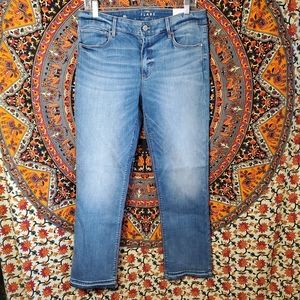 NWT White House Black Market Medium Wash Flare Crop Jeans Size 8L